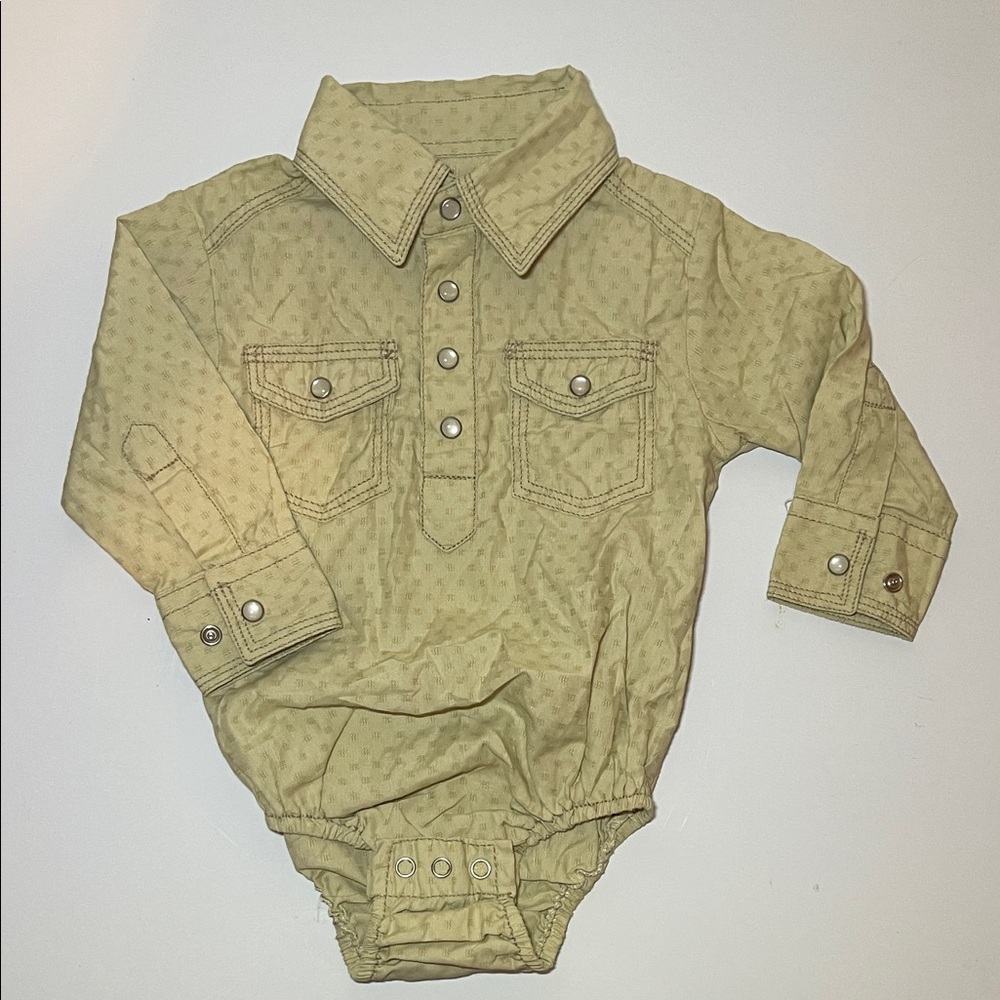 Kids Button Down Shirt in Light Green